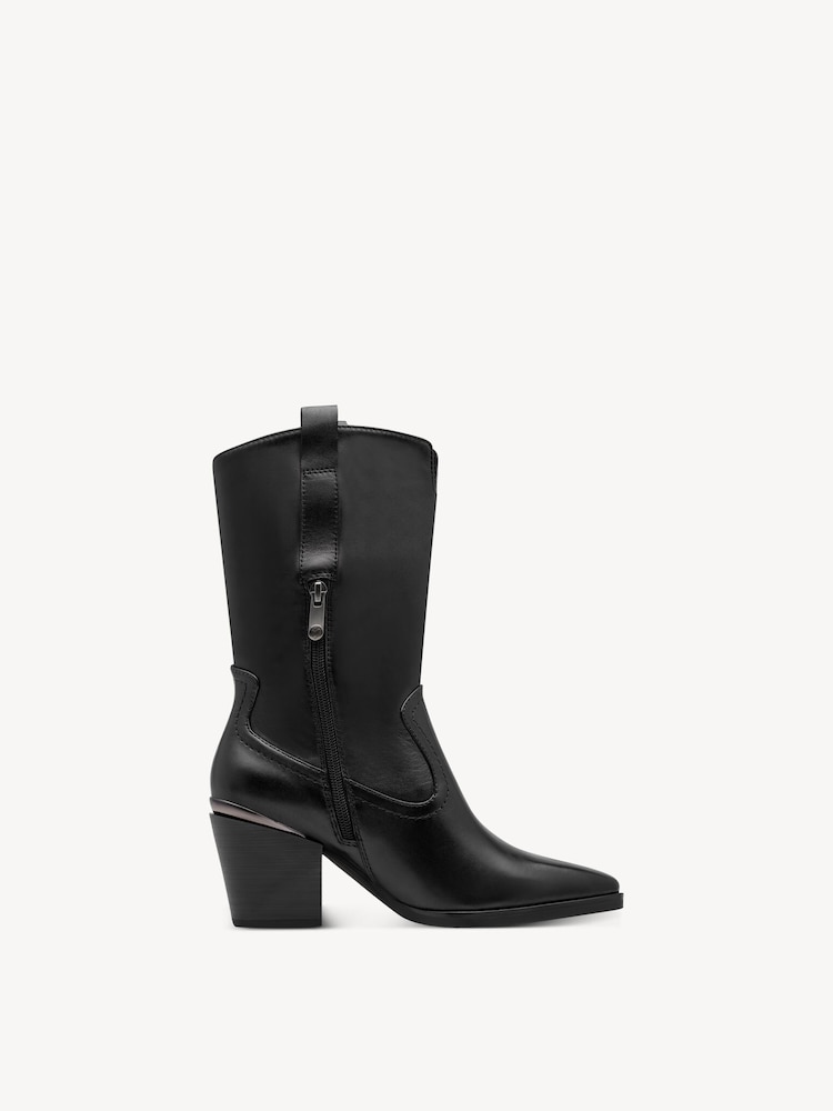 Marco Tozzi, Leather Bootie - black, BLACK NAPPA, Image 7 of 7