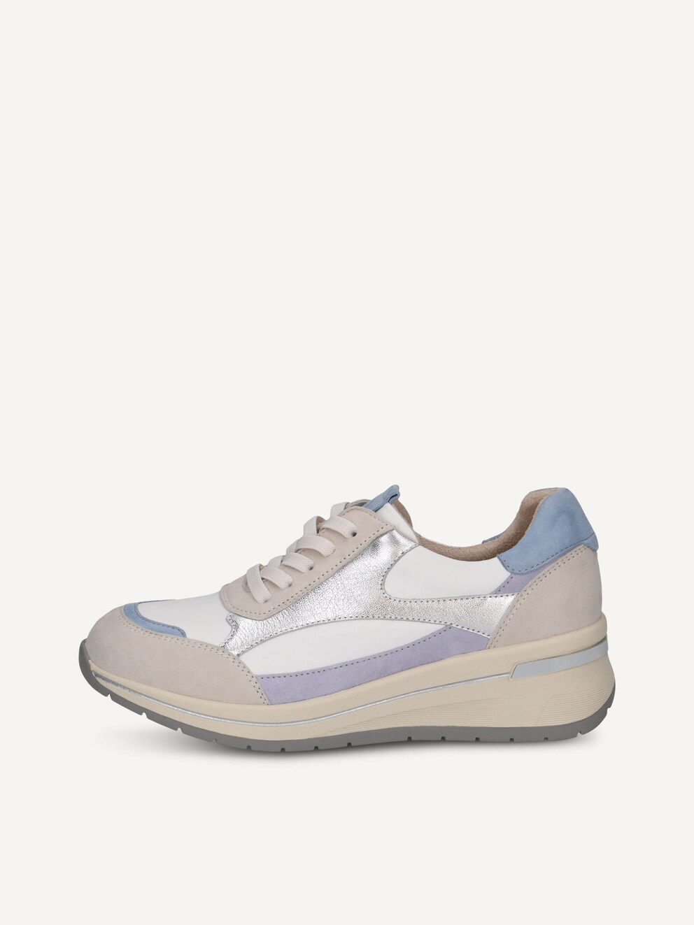 Caprice, Basket en cuir - blanc WHITE/SILVER, image 1 sur 5