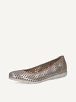 Not selected, Caprice, Leather Ballerina - brown TAUPE METALLIC