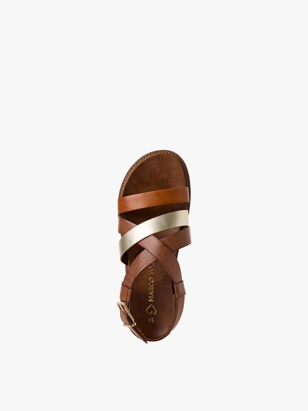 Marco Tozzi, Leather Sandal - brown COGNAC COMB, image 5 of 6