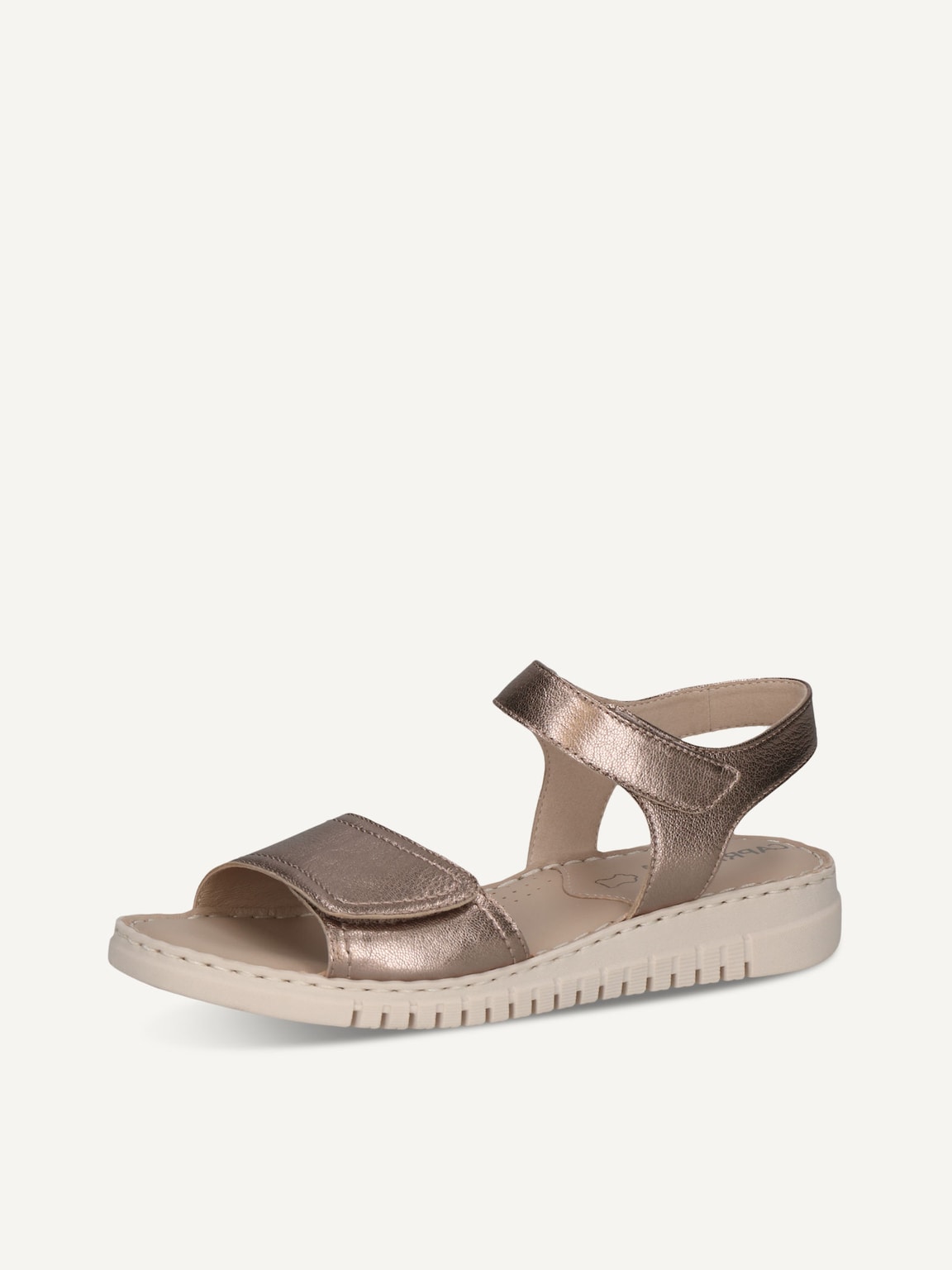 Caprice, Leather Heeled sandal - metallic TAUPE METALLIC, image 1 of 5