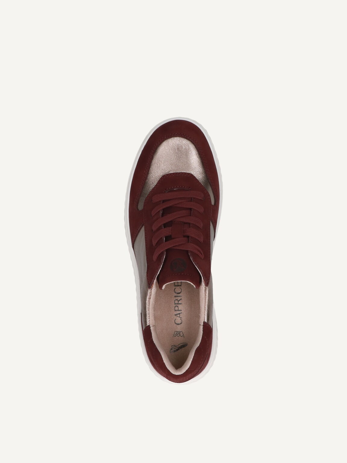 Caprice, Leather Sneaker - red BORDEAUX/ROSE, image 5 of 5