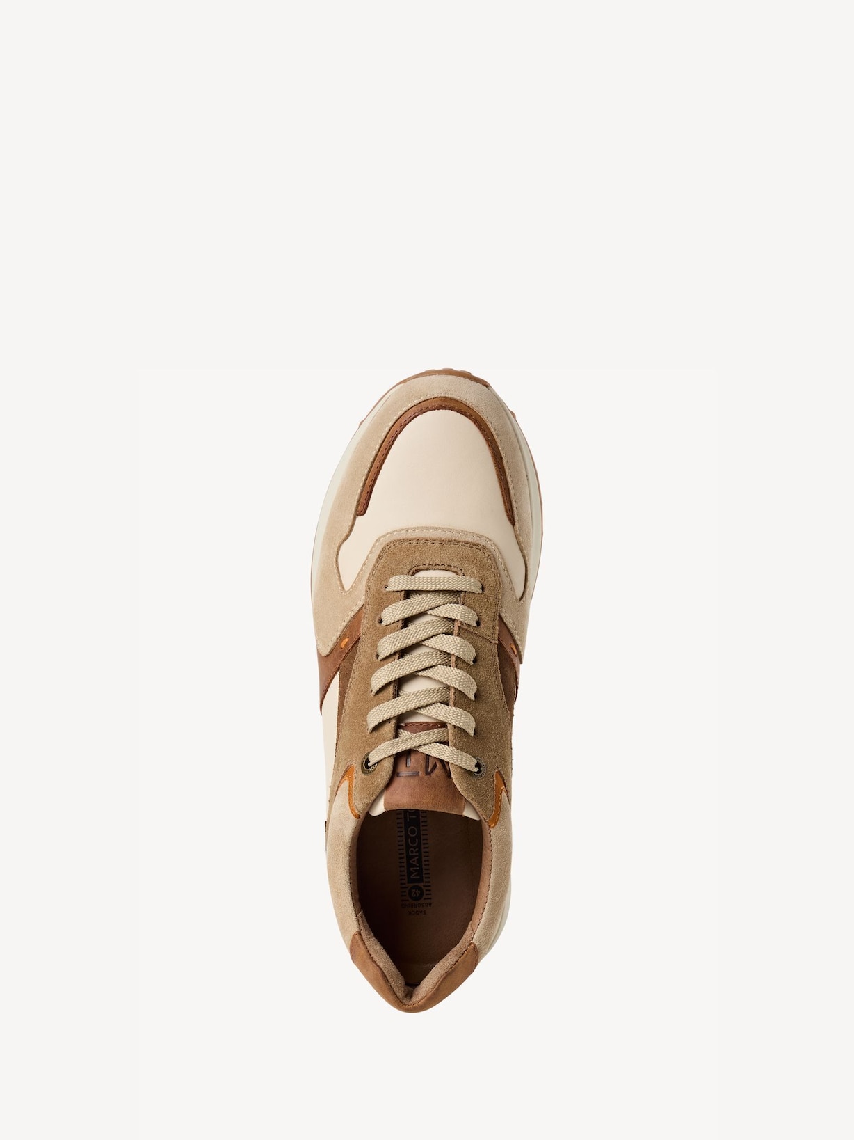Marco Tozzi, Leather Sneaker - beige BEIGE COMB, image 5 of 6