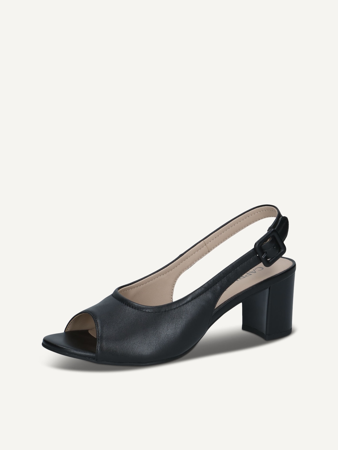 Caprice, Leather Heeled sandal - black BLACK NAPPA, image 1 of 5