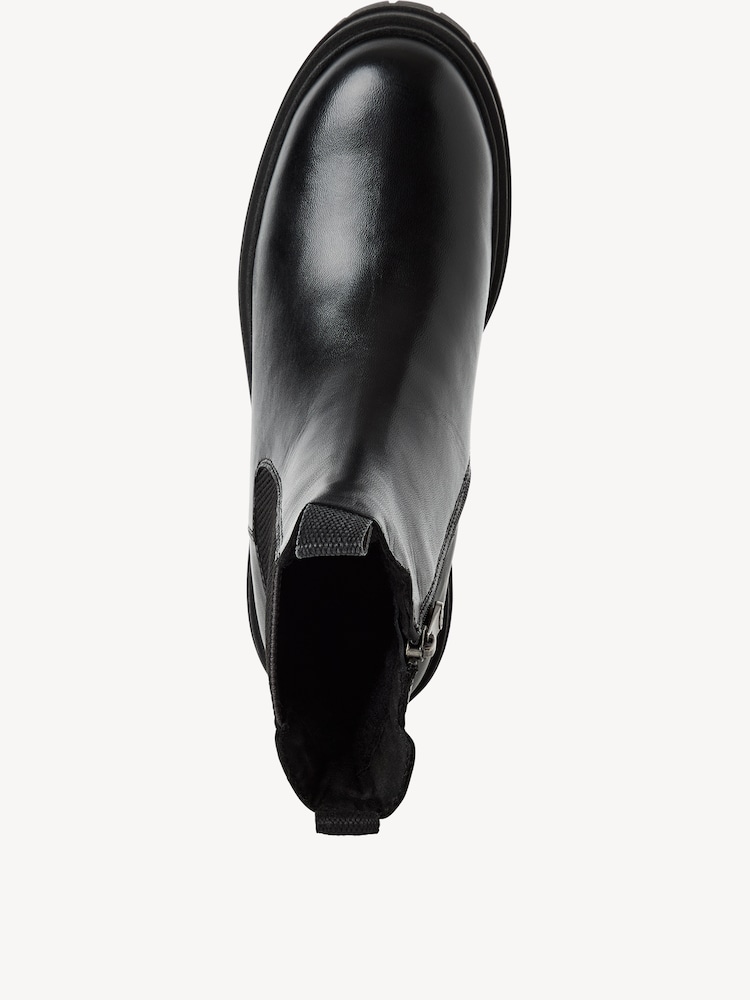 Marco Tozzi, Leather Chelsea boot - black warm lining, BLACK, Image 4 of 7