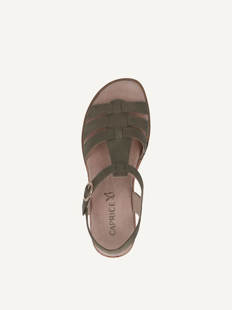Caprice, Sandale à talon en cuir - khaki OLIVE NUBUC, image 5 sur 6