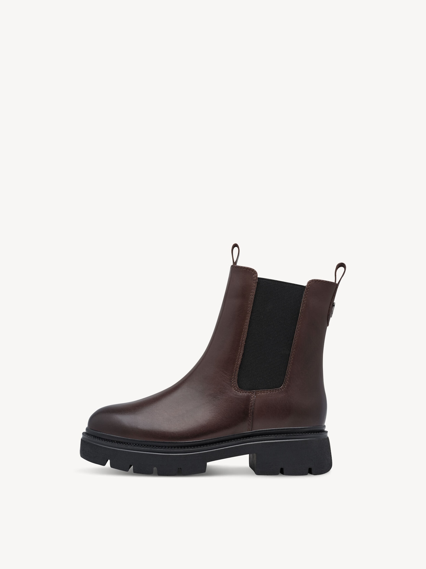 Marco Tozzi, Leather Chelsea boot - brown warm lining, MOCCA