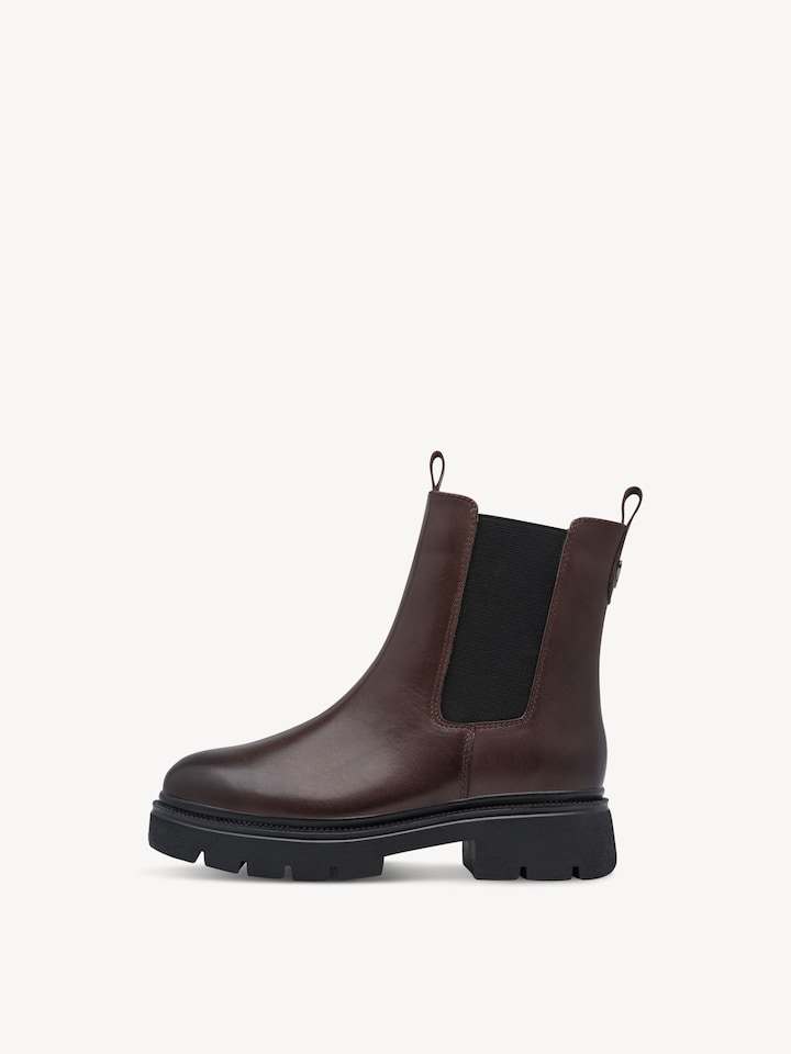Marco Tozzi, Leder Chelsea Boot - braun Warmfutter MOCCA