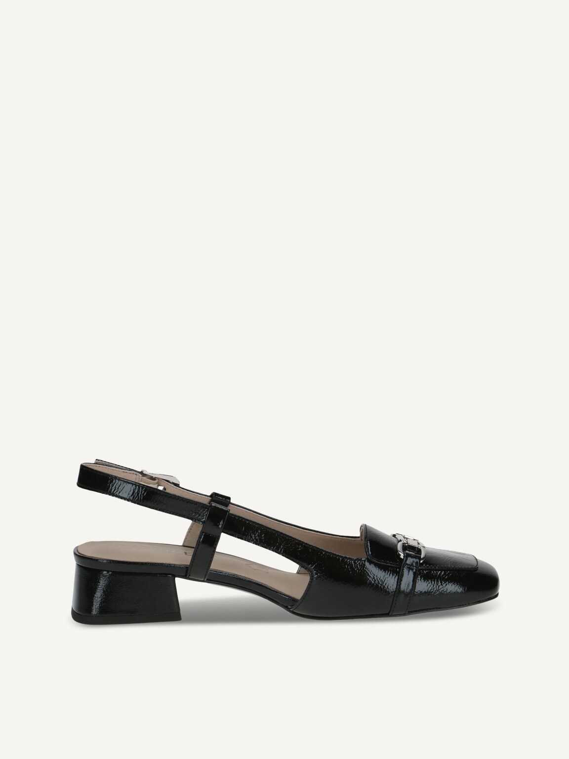 Caprice, Leather sling pumps - black BLACK NAPLAK, image 3 of 5