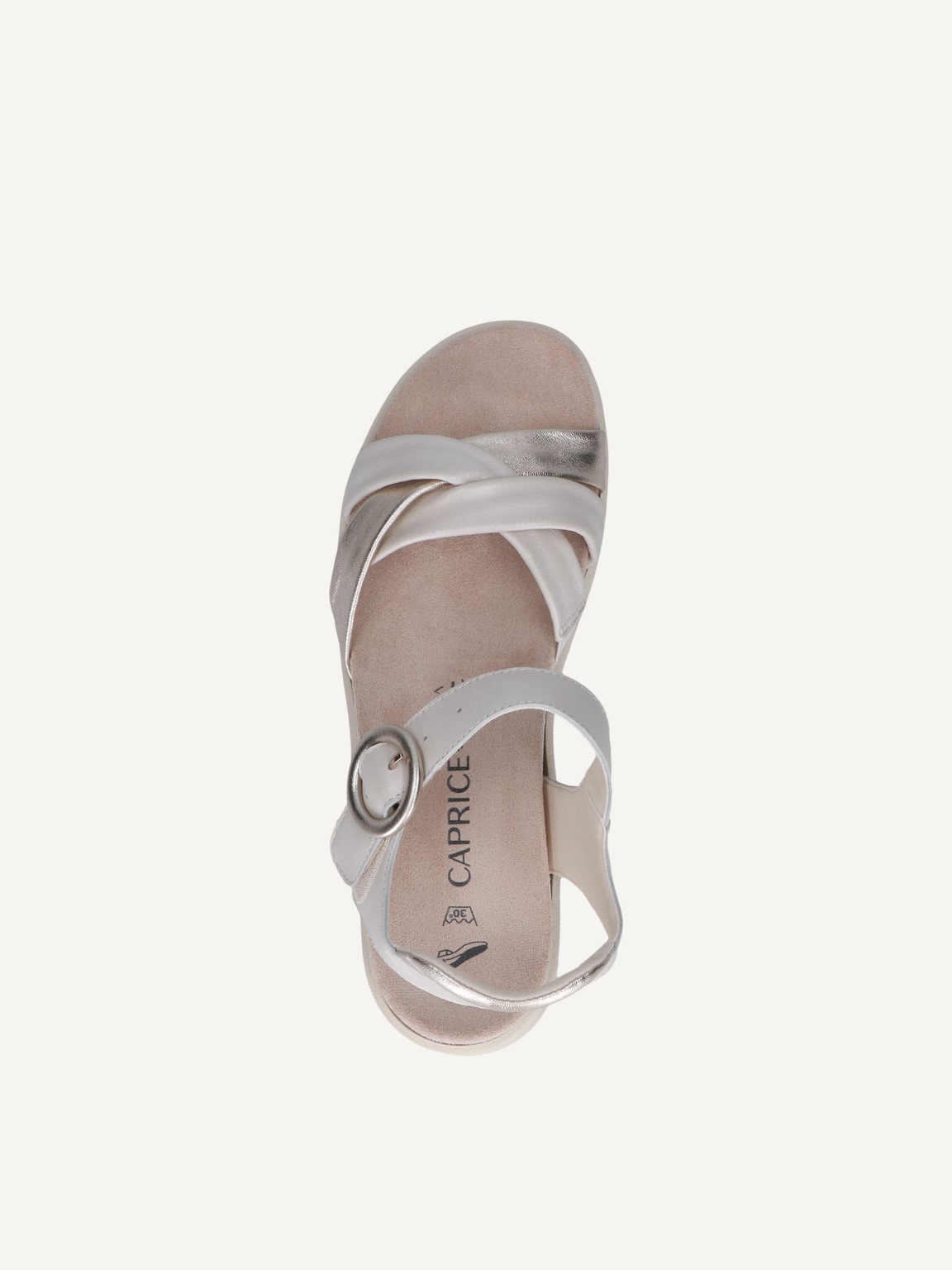 Caprice, Leather Heeled sandal - white OFFW PERL COM, image 6 of 6