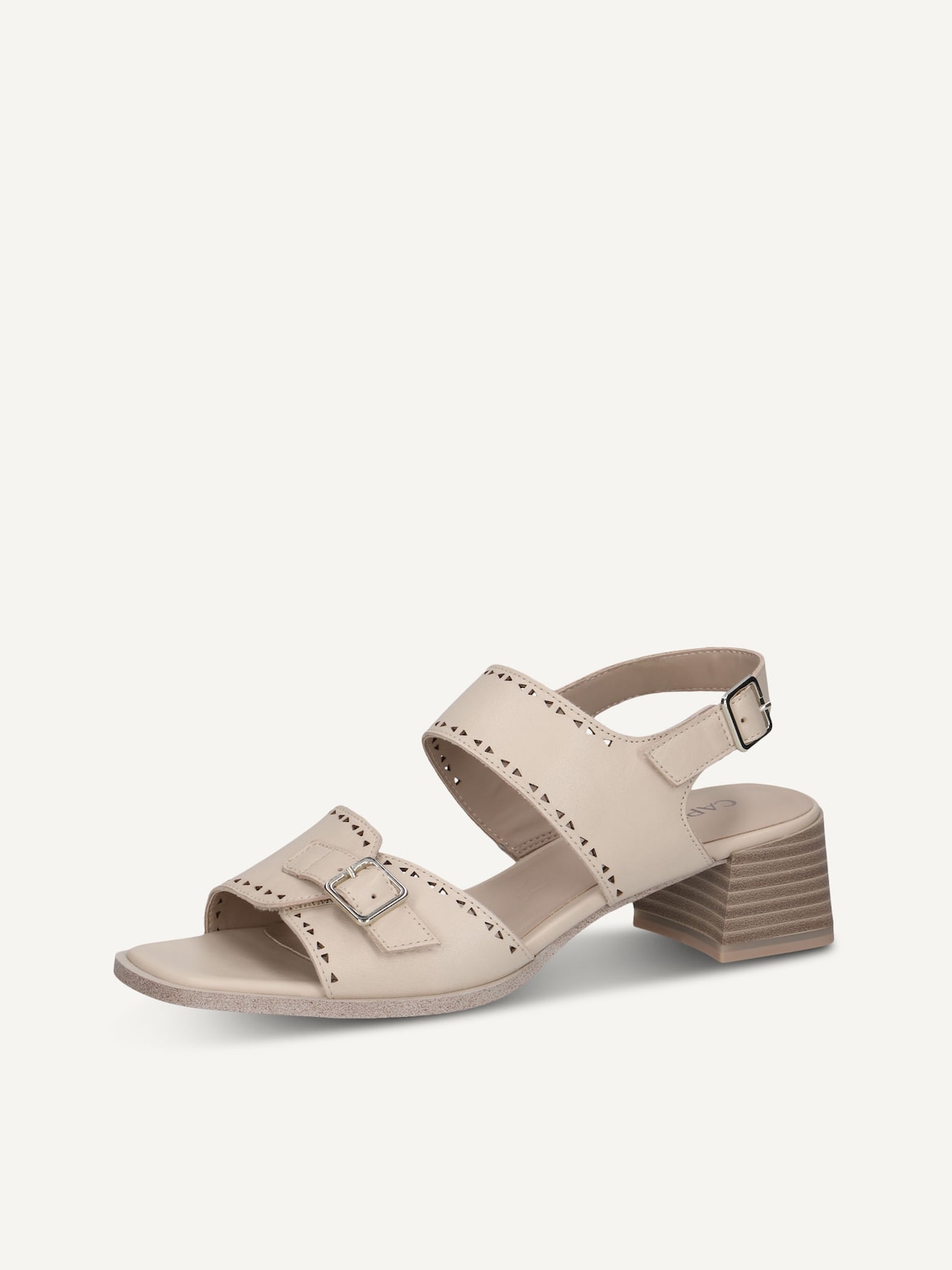 Caprice, Leather Heeled sandal - white OFFWHITE NAPPA, image 1 of 5