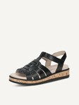 Selected, Caprice, Leather Sandal - brown BLACK NAPPA