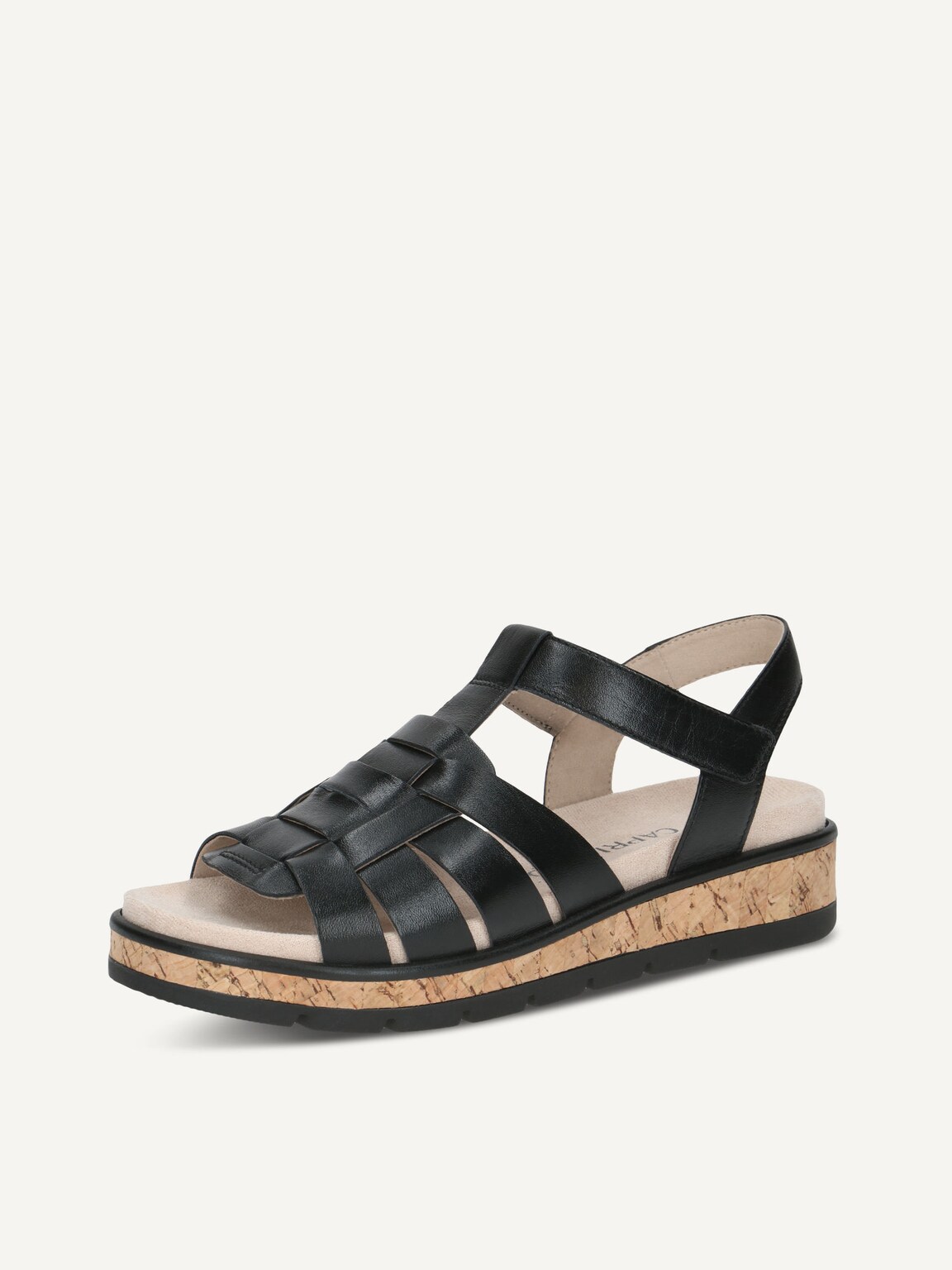 Caprice, Leather Sandal - brown BLACK NAPPA, image 1 of 5