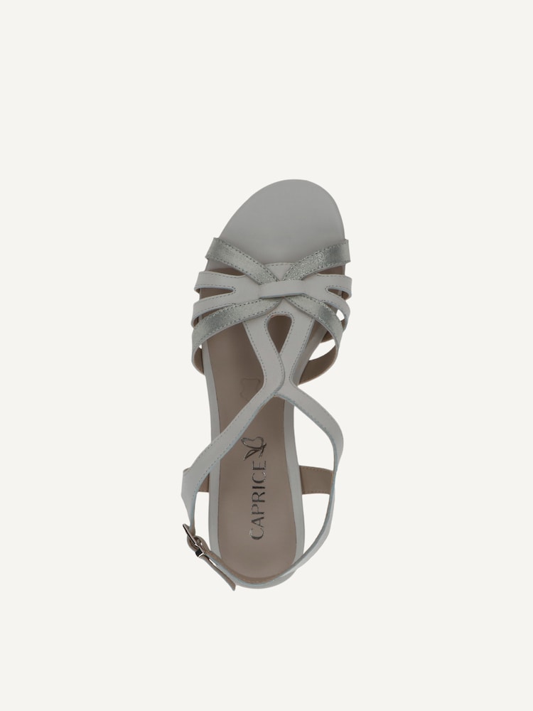 Caprice, Sandale à talon en cuir - blanc OFFWH/SILVER, image 4 sur 5