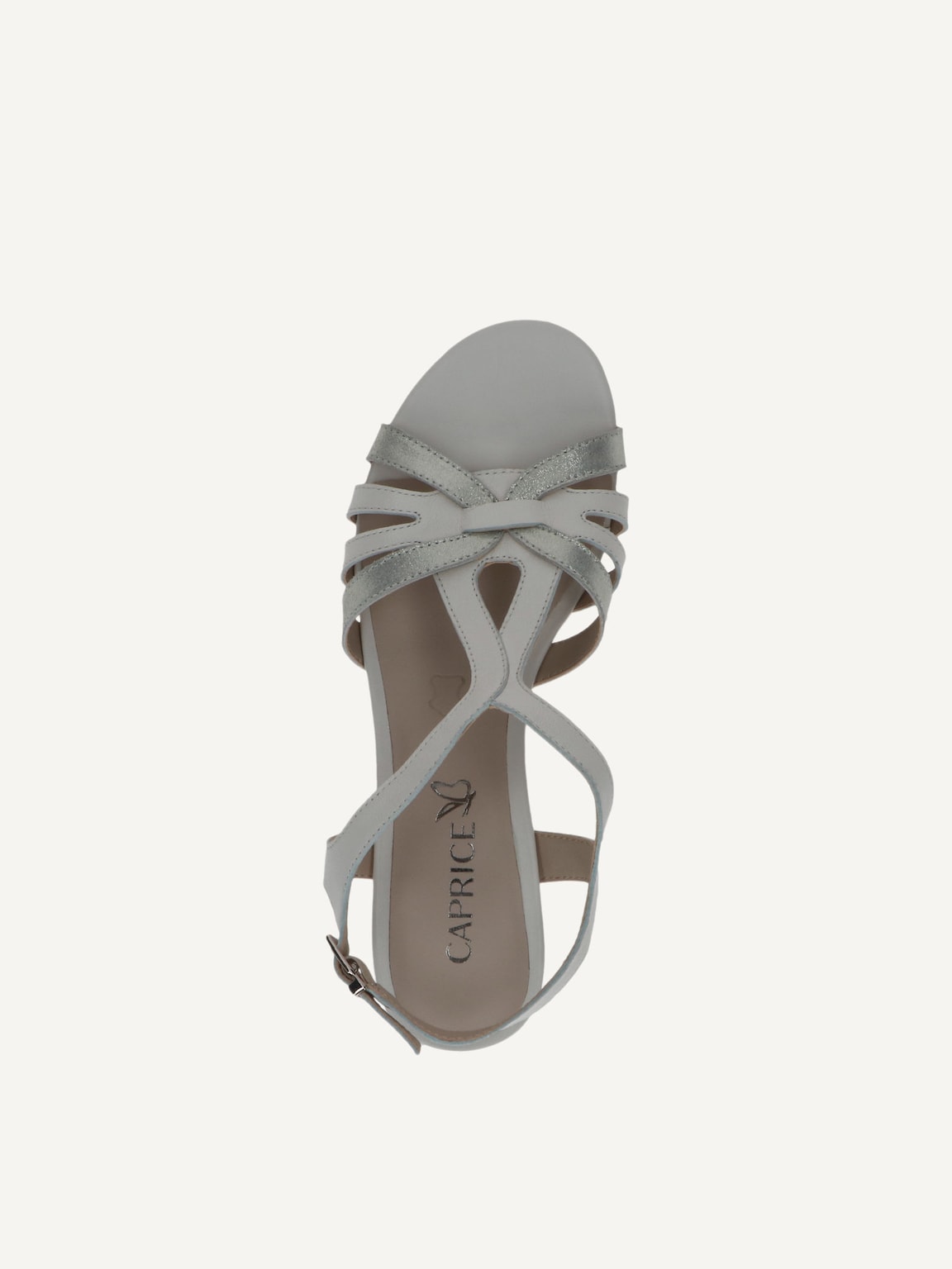 Caprice, Leather Heeled sandal - white OFFWH/SILVER, image 5 of 5
