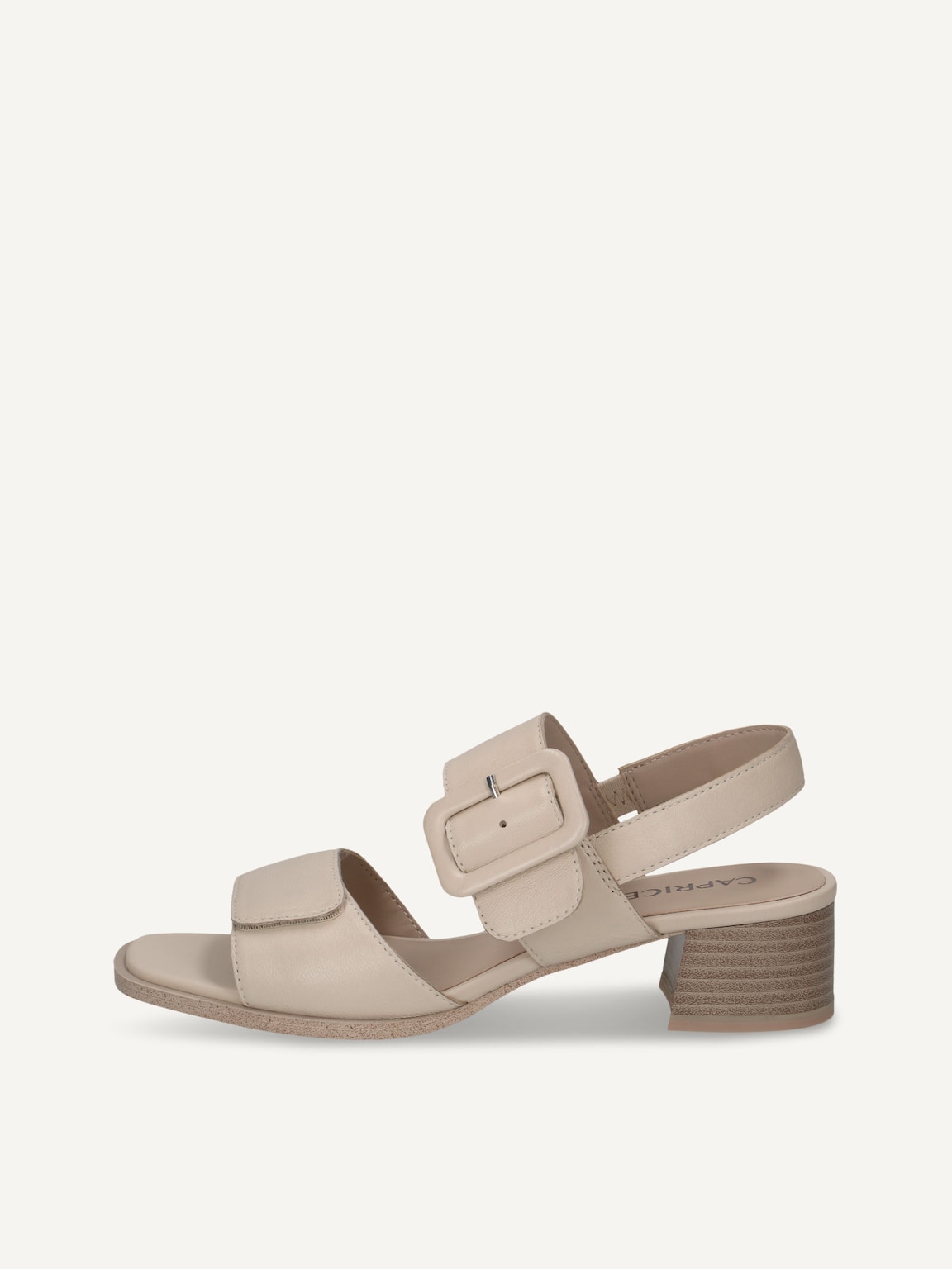 Caprice, Leather Heeled sandal - white OFFWHITE NAPPA, image 2 of 5