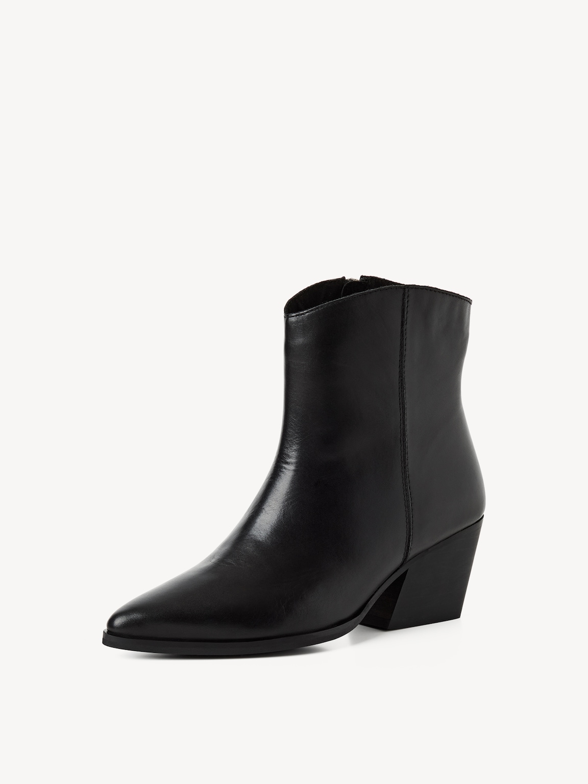 Marco Tozzi, Leather Bootie - black, BLACK, Image 2 of 6