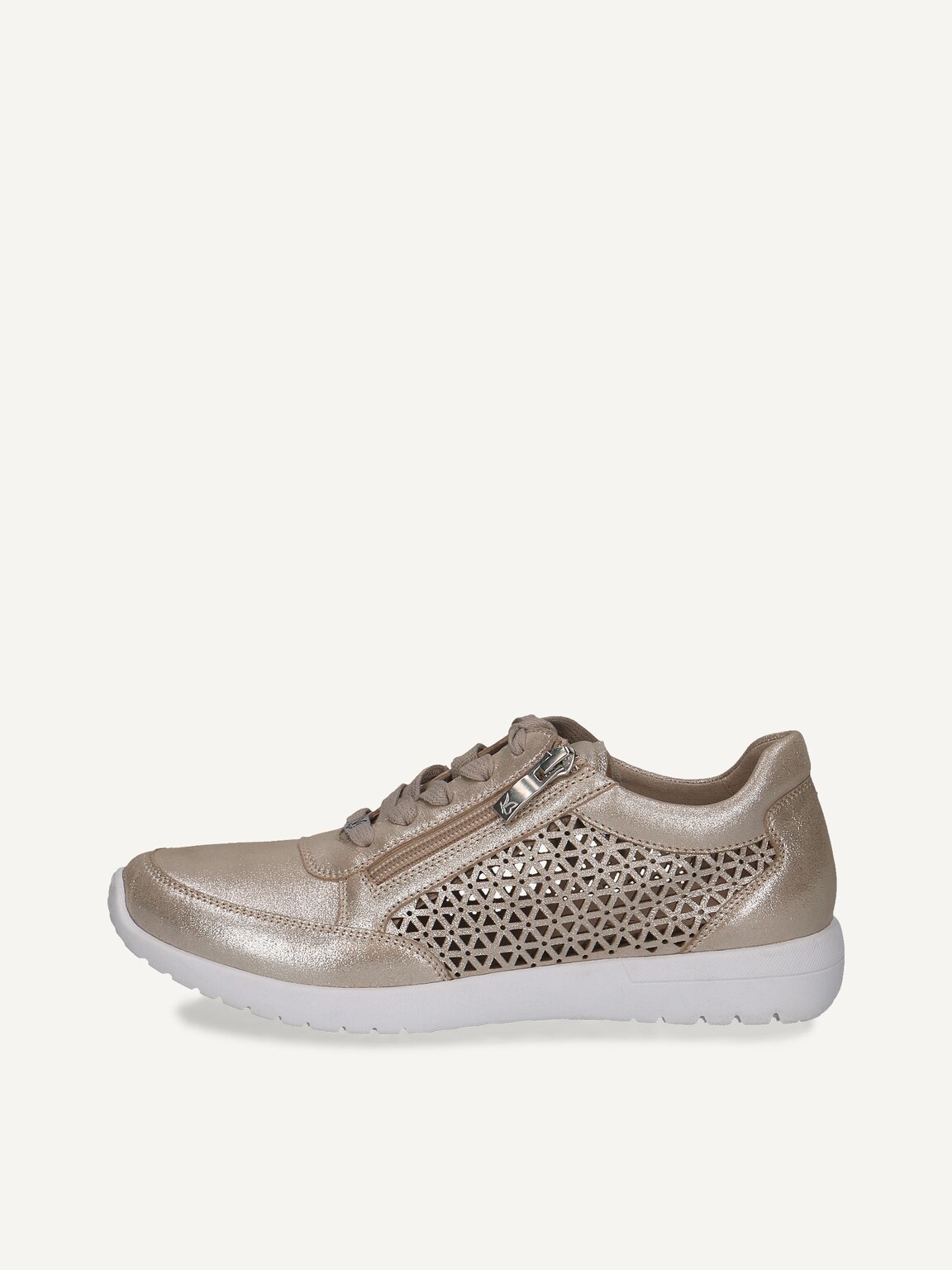 Caprice, Leather Sneaker - brown TAUPE METALLIC, image 3 of 6