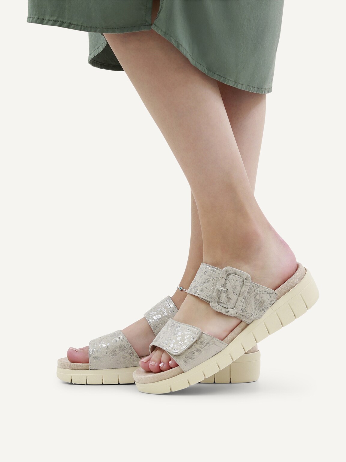 Caprice, Leather Mule - white OFFWHITE/SILV., image 2 of 6