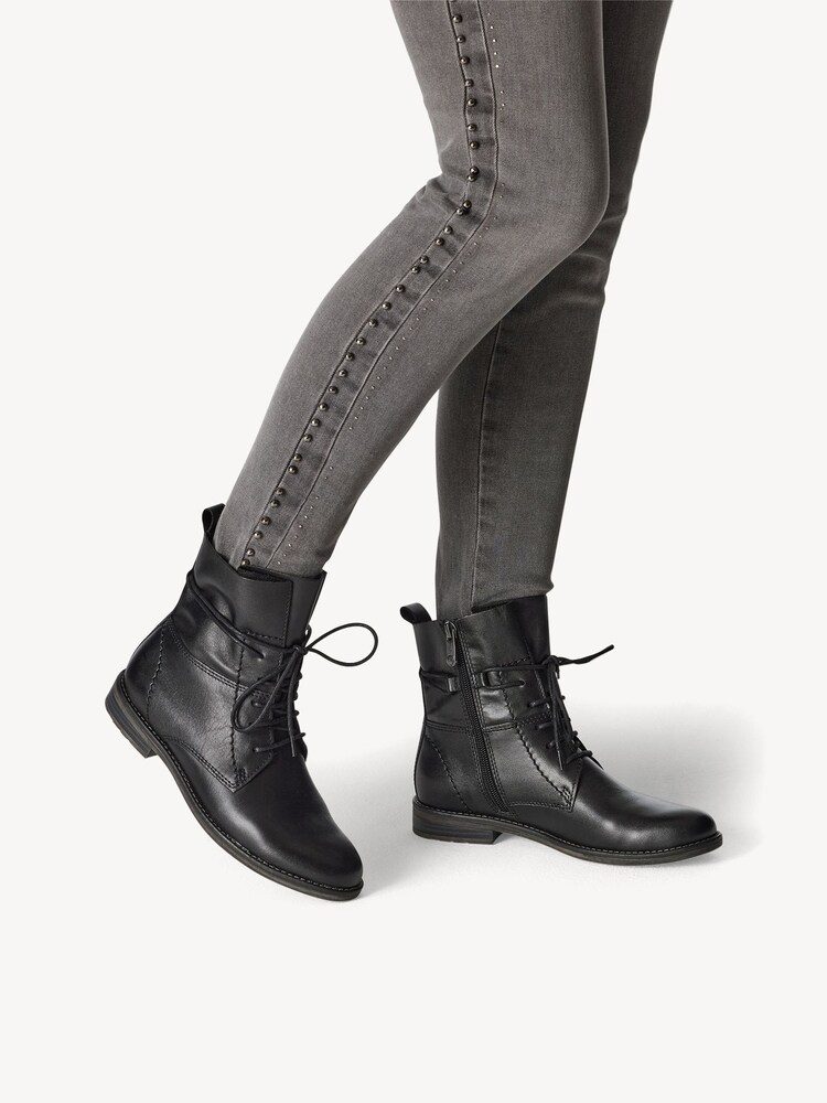 Marco Tozzi, Bottine en cuir - noir BLACK, image 2 sur 7