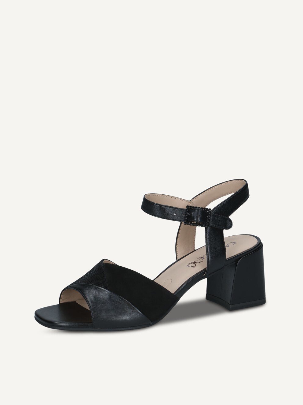 Caprice, Sandale à talon en cuir - noir BLACK COMB, image 2 sur 5