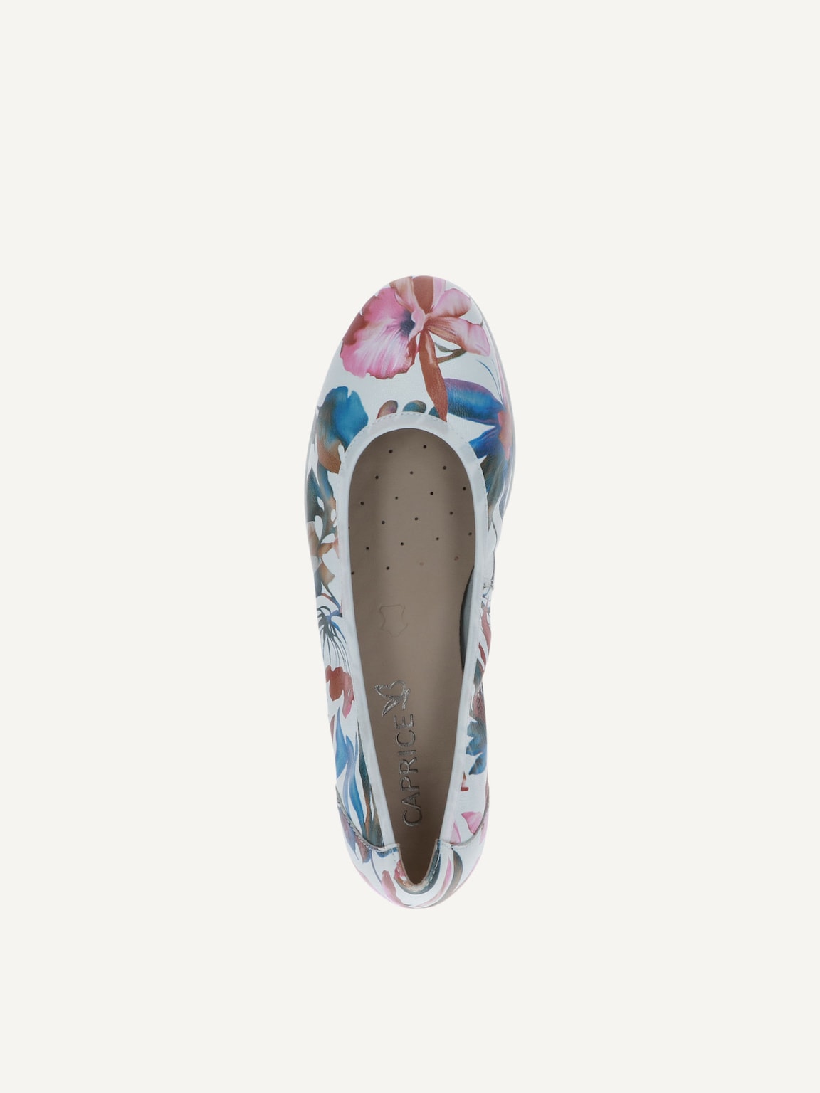 Caprice, Leather Ballerina - white WHITE FLOWER, image 5 of 5