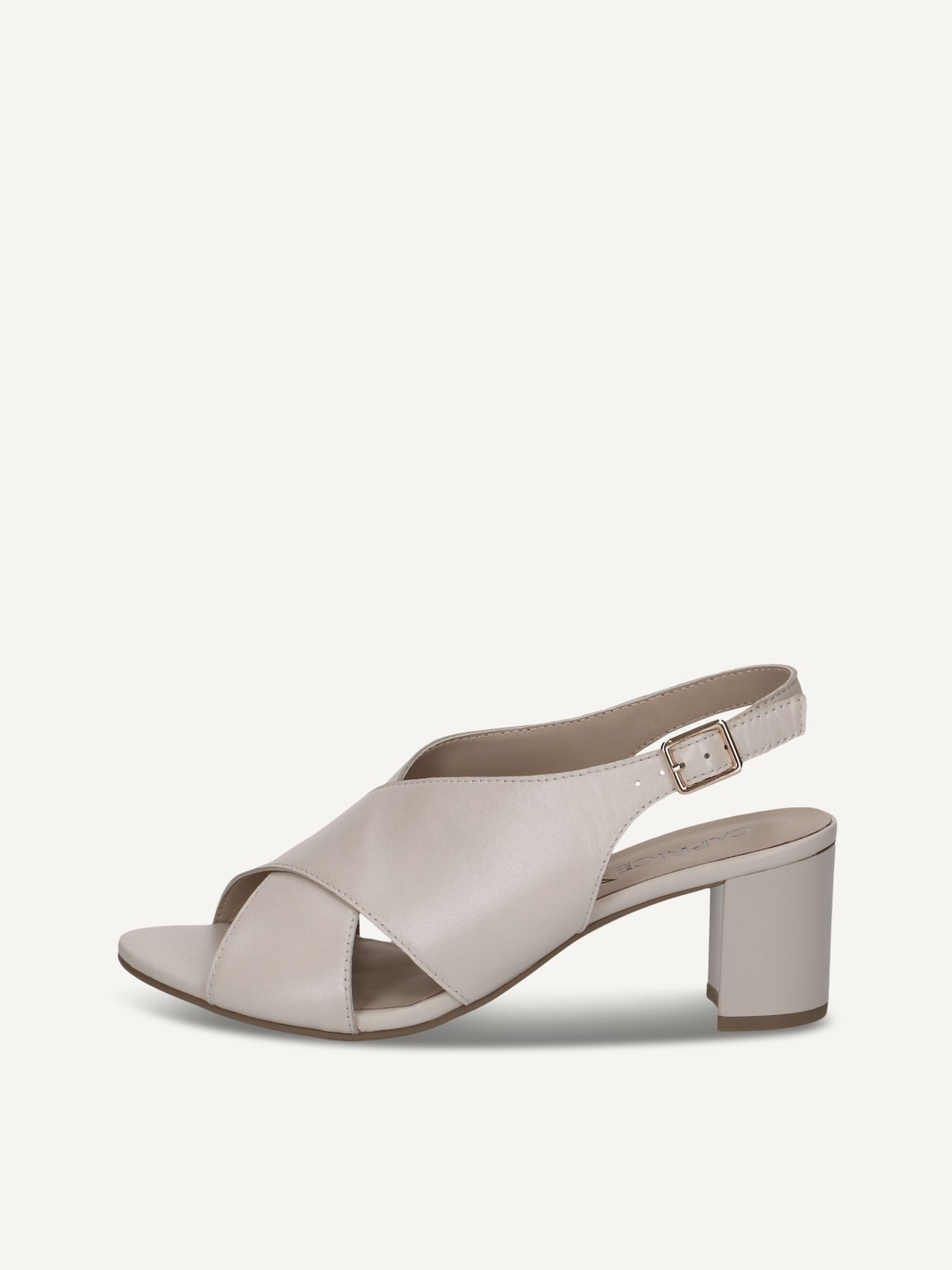Caprice, Leather Heeled sandal - beige CREAM PERLATO, image 2 of 5