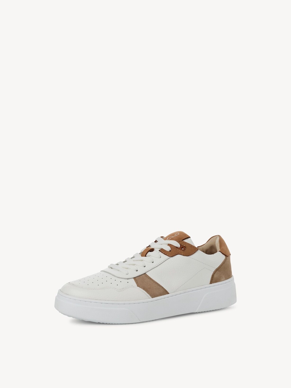 Marco Tozzi, Leather Sneaker - white WHITE/NUT, image 1 of 6