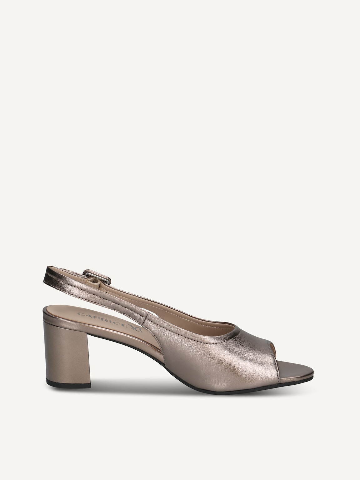 Caprice, Leather Heeled sandal - metallic BROWN METALLIC, image 3 of 5