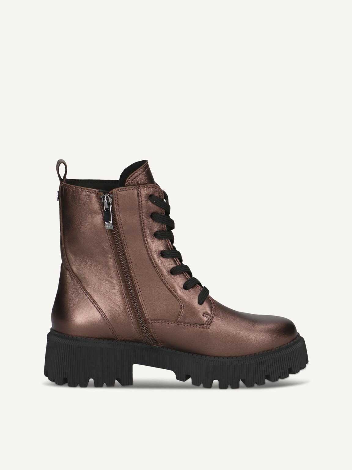 Caprice, Leather Bootie - brown warm lining DK BROWN MET, image 4 of 6