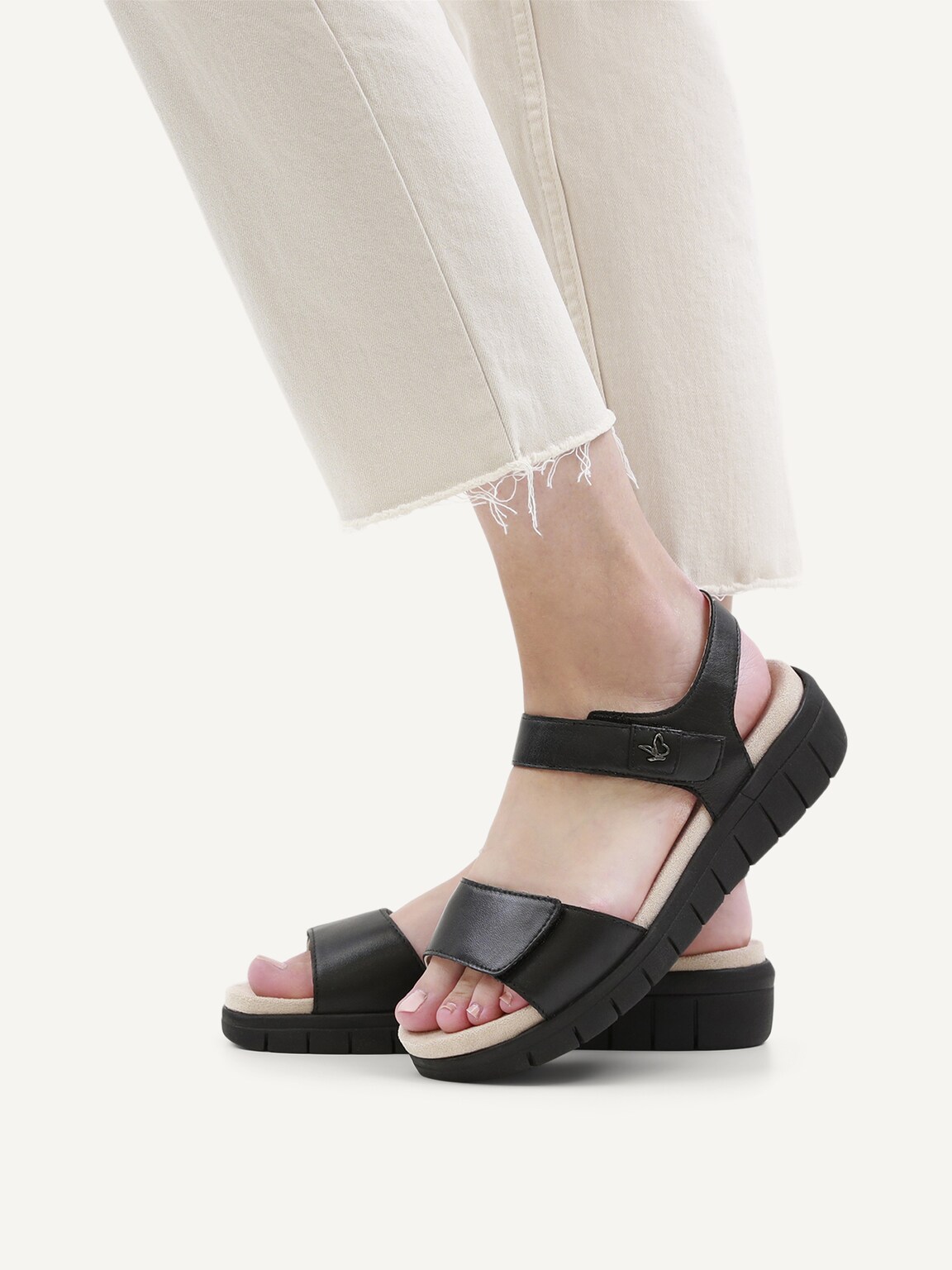 Caprice, Leather Sandal - black BLACK/BLK SOLE, image 2 of 6