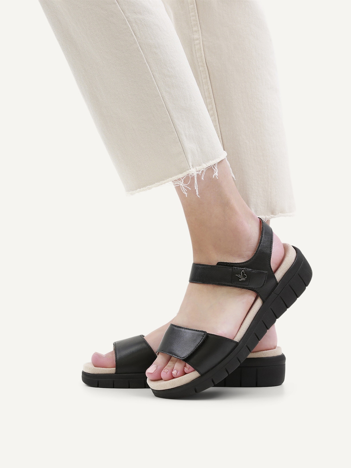 Caprice, Sandale en cuir - noir BLACK/BLK SOLE, image 2 sur 6