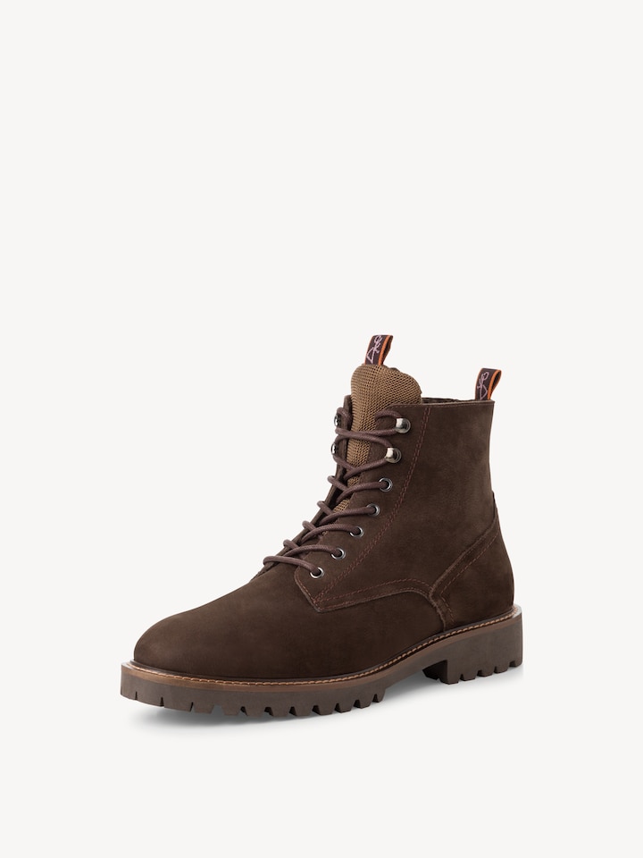Marco Tozzi, Leren Enkellaarsje - bruin warme voering MOCCA NUBUCK