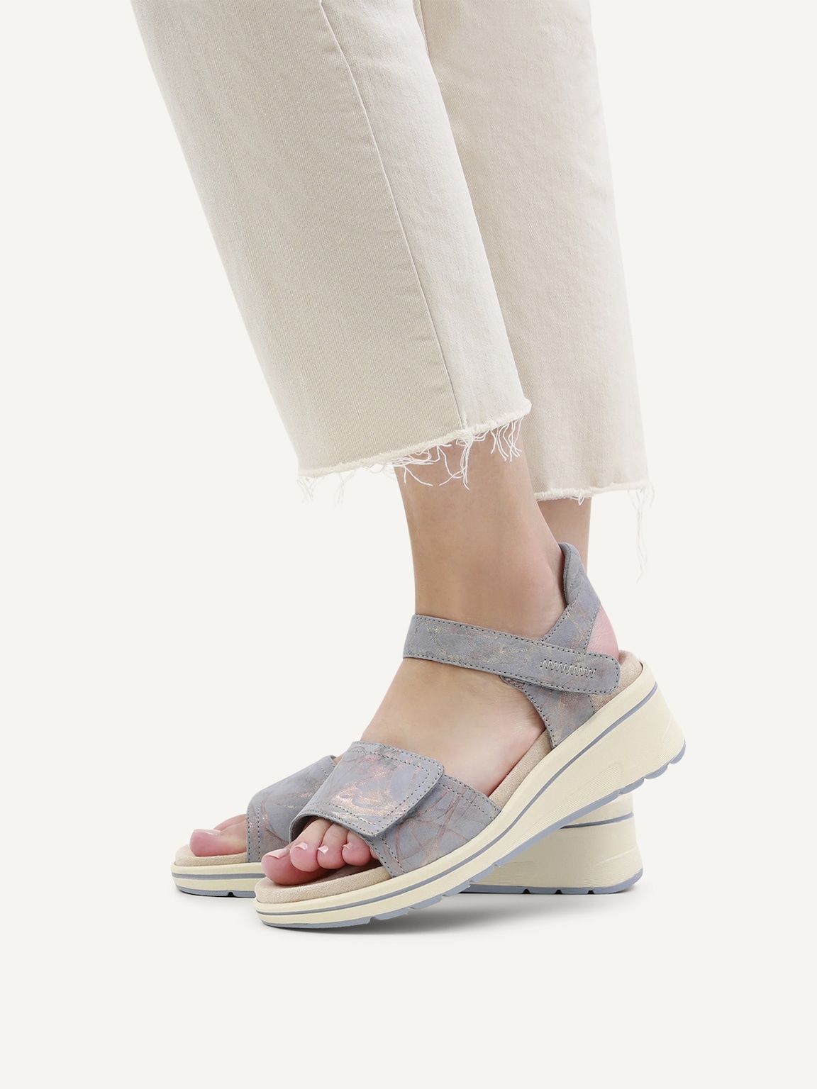 Caprice, Leather Heeled sandal - blue BLUE MULTI, image 2 of 6