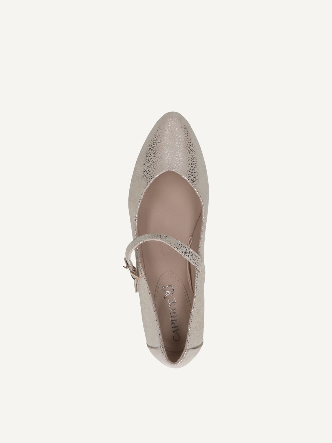 Caprice, Leather Ballerina - offwhite OFFWH/LT GOLD, image 6 of 6