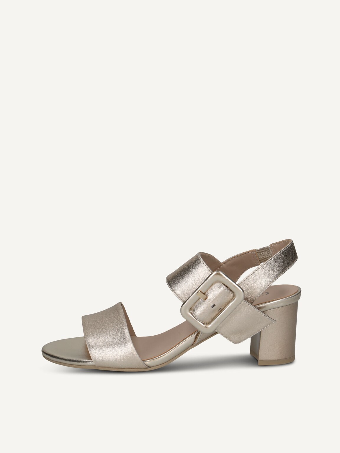 Caprice, Leather Heeled sandal - metallic LT.GOLD METAL., image 2 of 5