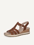 Not selected, Caprice, Leather Heeled sandal - brown COGNAC NUBUC