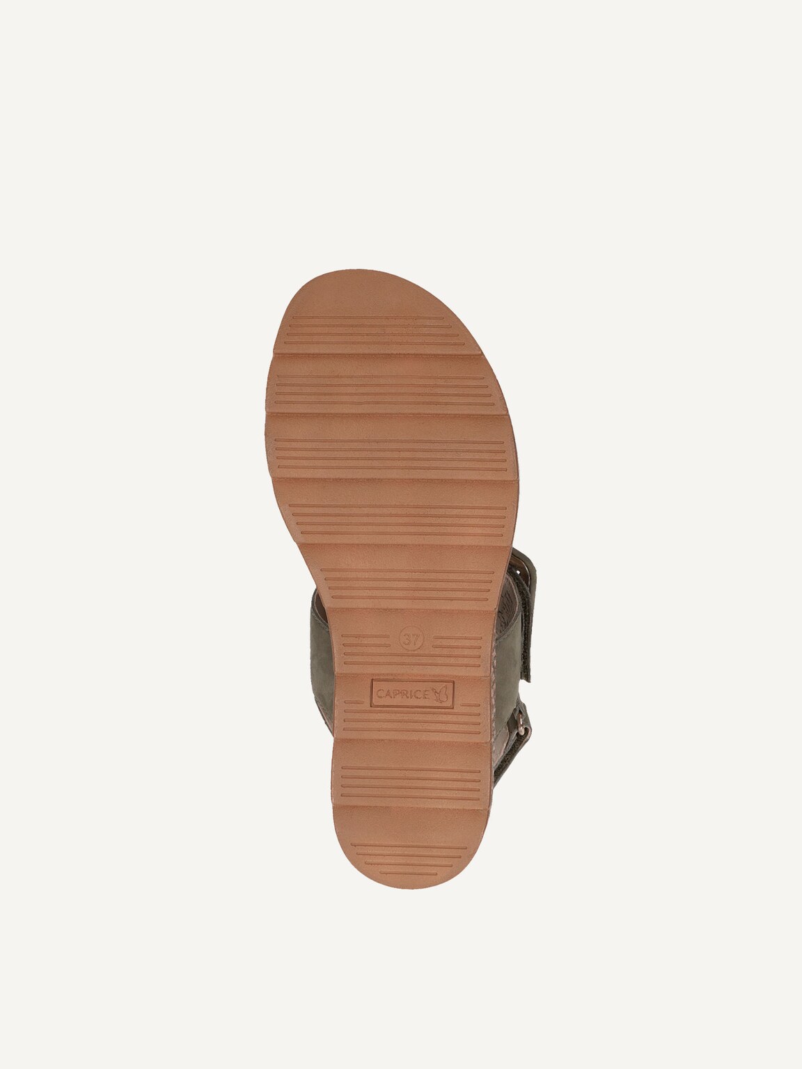 Caprice, Leather Heeled sandal - khaki OLIVE NUBUC, image 5 of 6