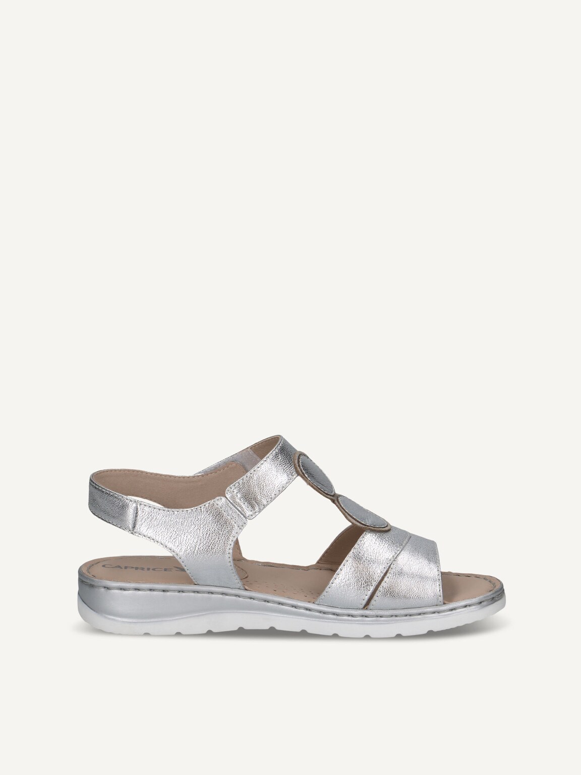 Caprice, Leather Heeled sandal - silver SILVER METAL., image 4 of 6