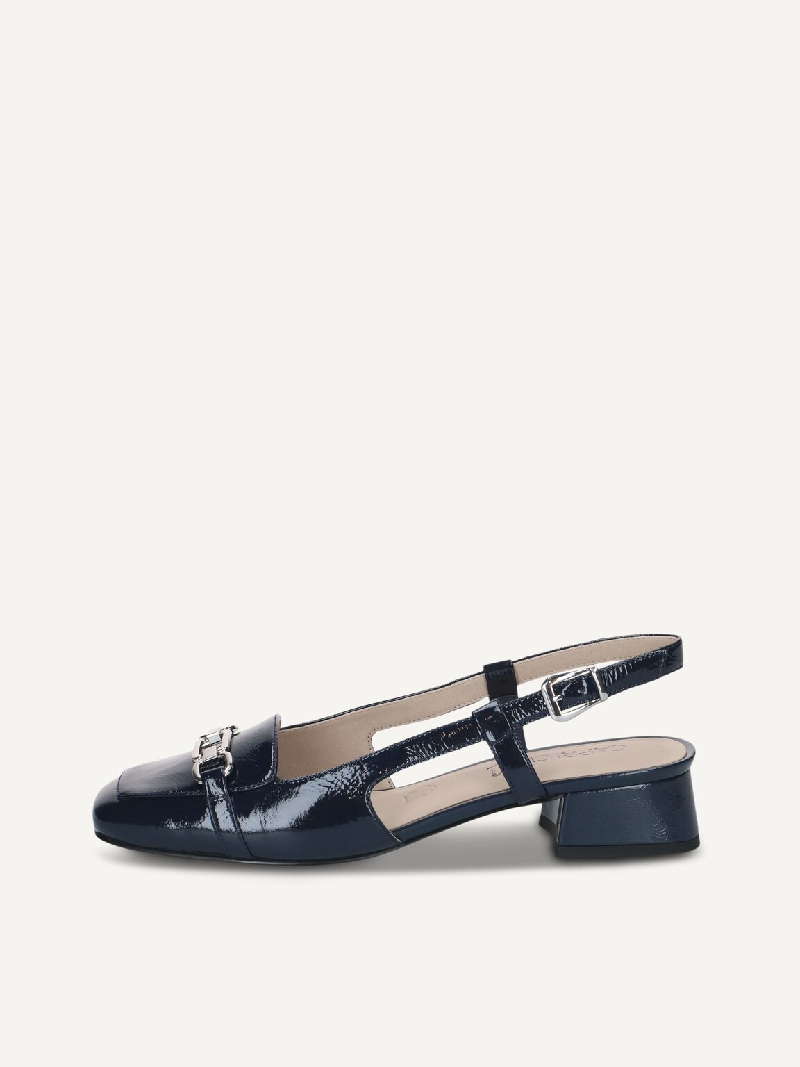 Caprice, Leather sling pumps - blue OCEAN NAPLAK, image 2 of 5