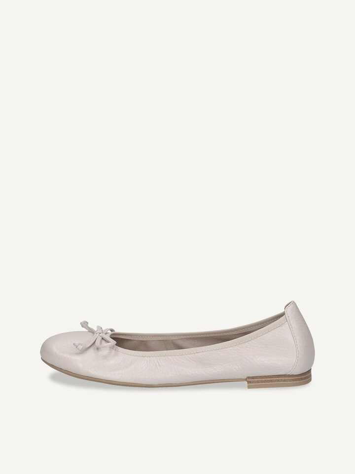 Caprice, Ballerine en cuir - blanc PEARL PERL DEE