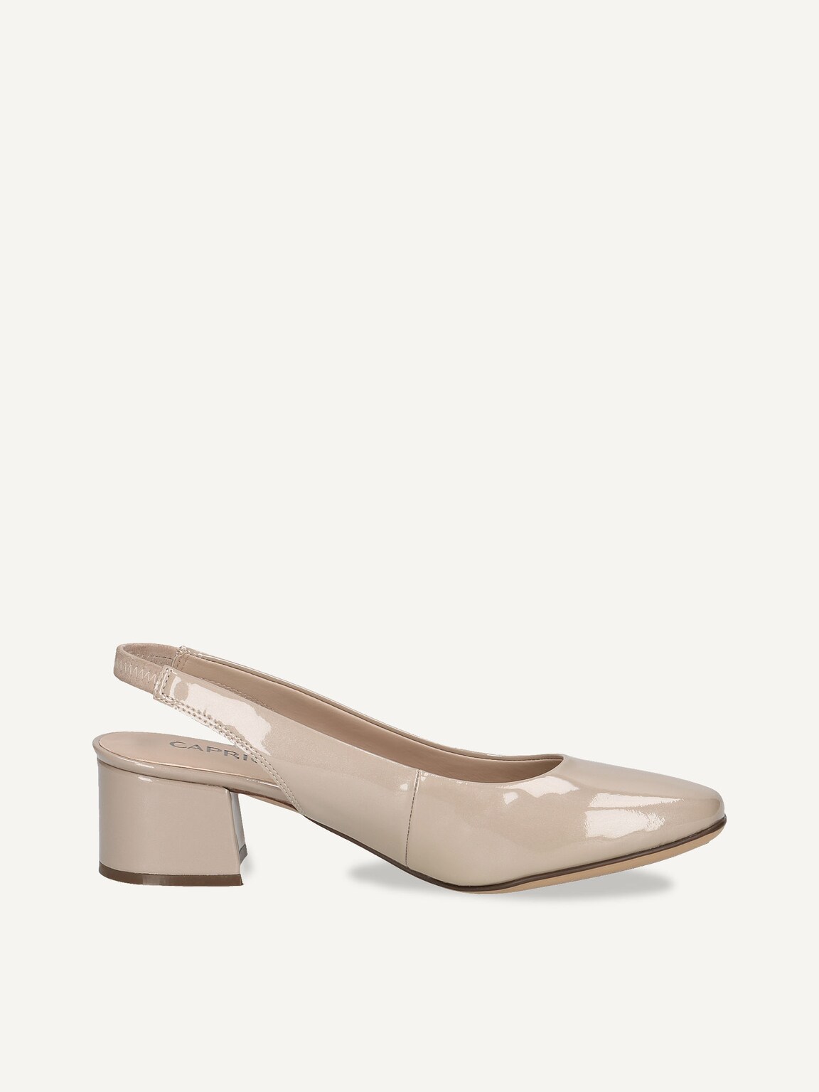 Caprice, Leather sling pumps - beige BEIGE PATENT, image 3 of 5