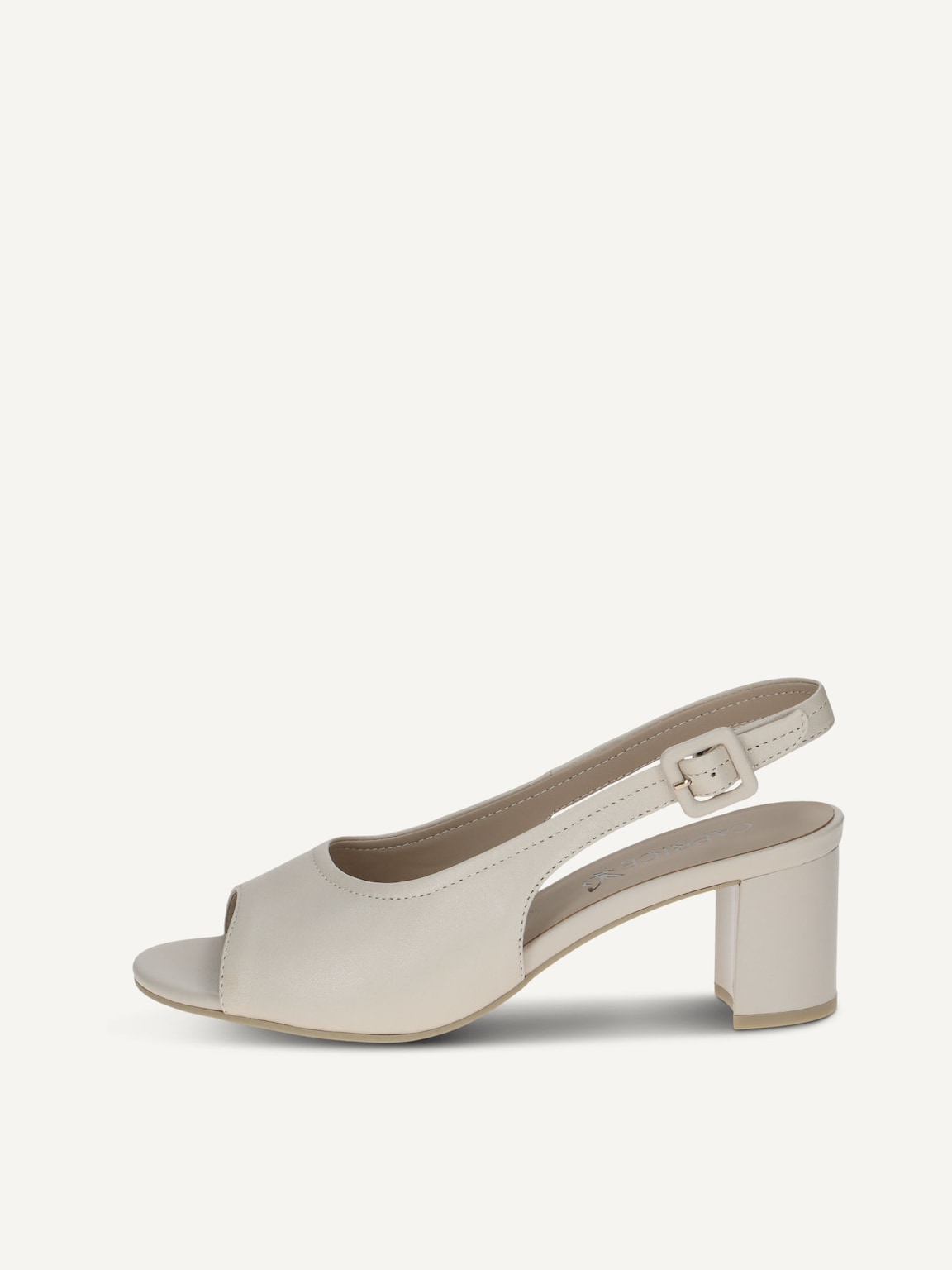 Caprice, Leather Heeled sandal - beige CREAM PERLATO, image 2 of 5
