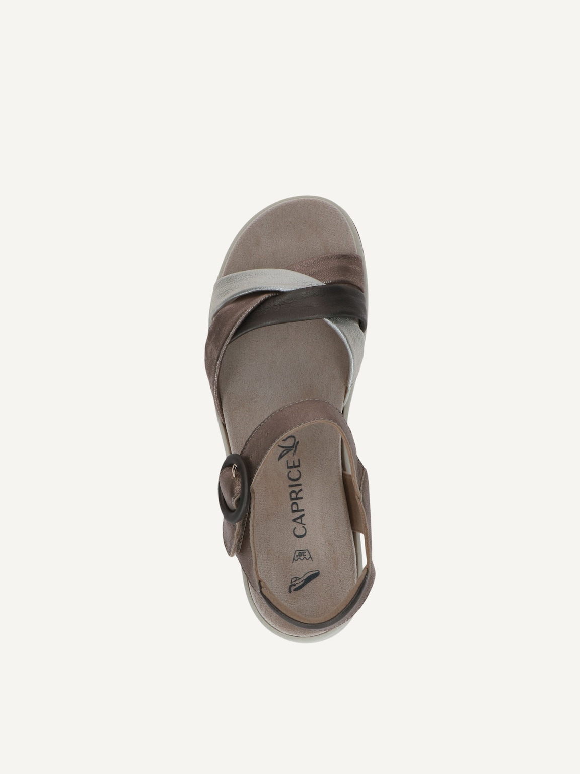 Caprice, Leather Heeled sandal - brown TAUPE MET.COMB, image 5 of 5