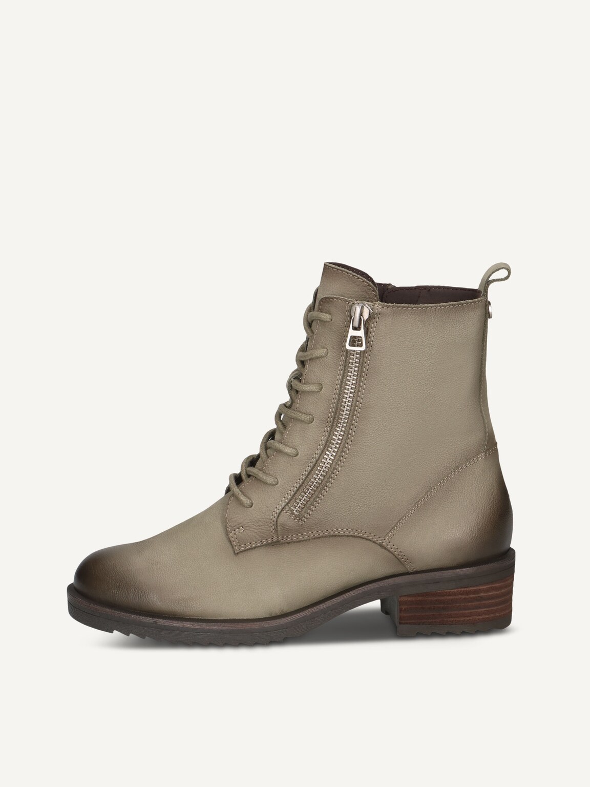 Caprice, Leather Bootie - green KHAKI NUBUC, image 2 of 5