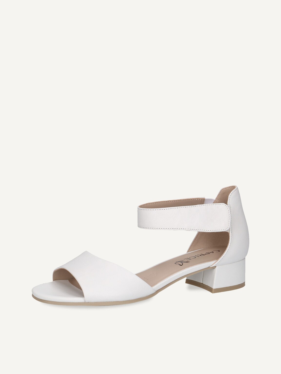 Caprice, Leather Heeled sandal - white WHITE NAPPA, image 1 of 5