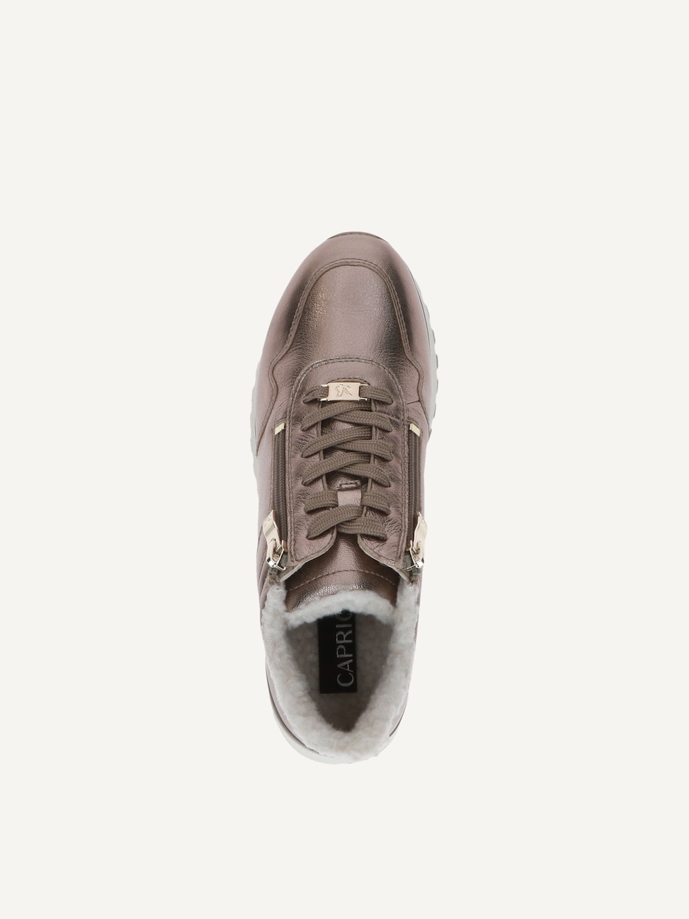 Caprice, Basket en cuir - marron doublure chaude TAUPE METALLIC, image 7 sur 10