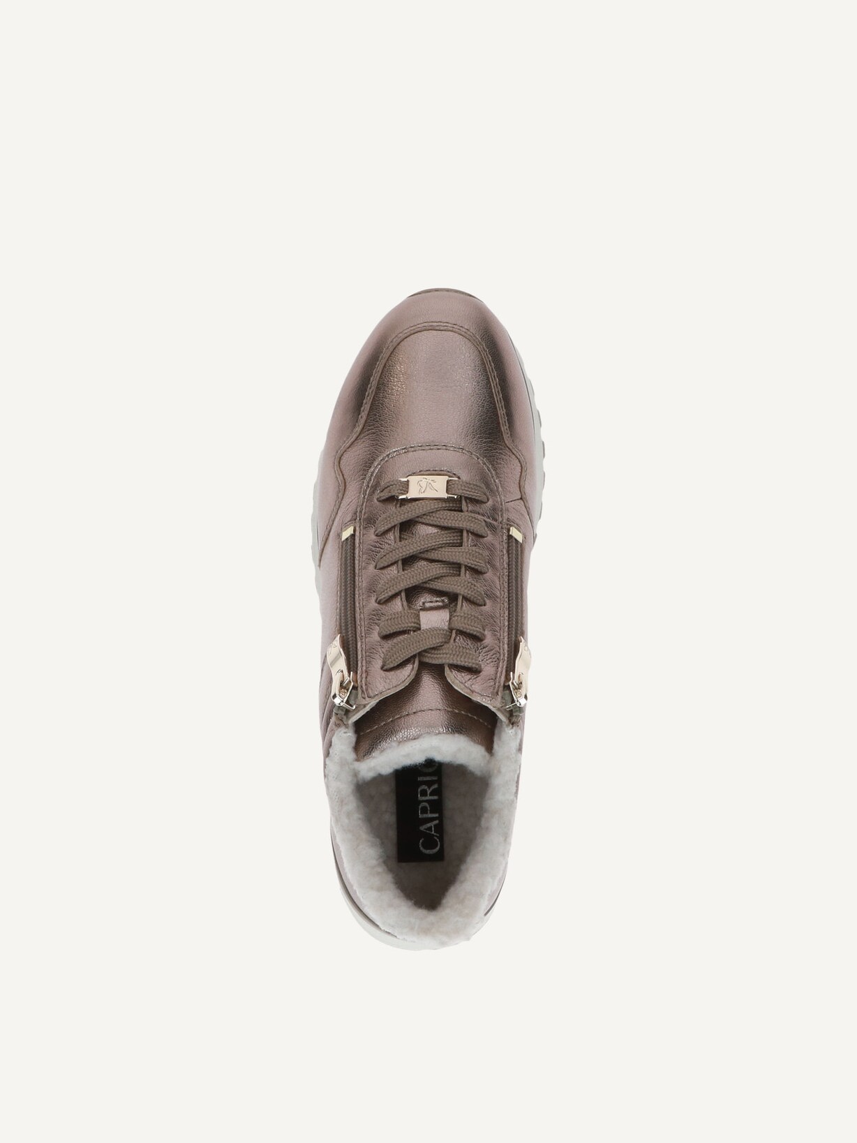 Caprice, Basket en cuir - marron doublure chaude TAUPE METALLIC, image 7 sur 10