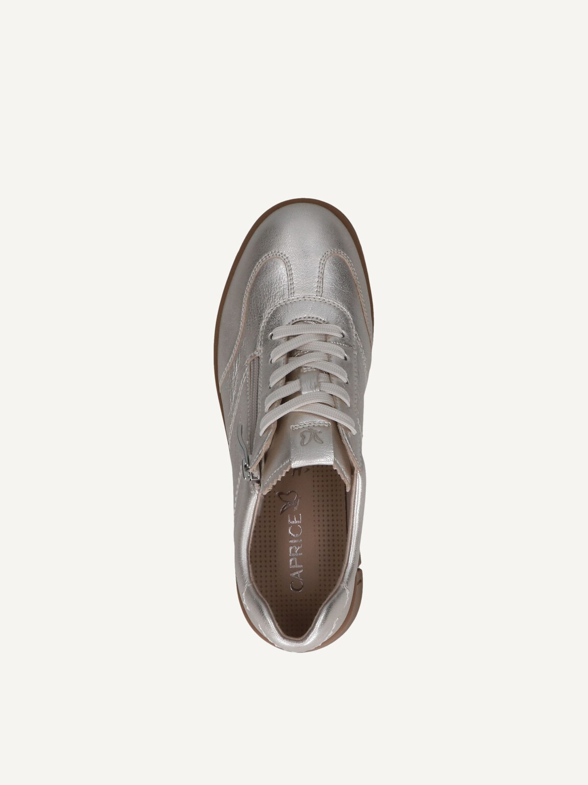 Caprice, Leather Sneaker - metallic PLATIN METAL., image 5 of 5