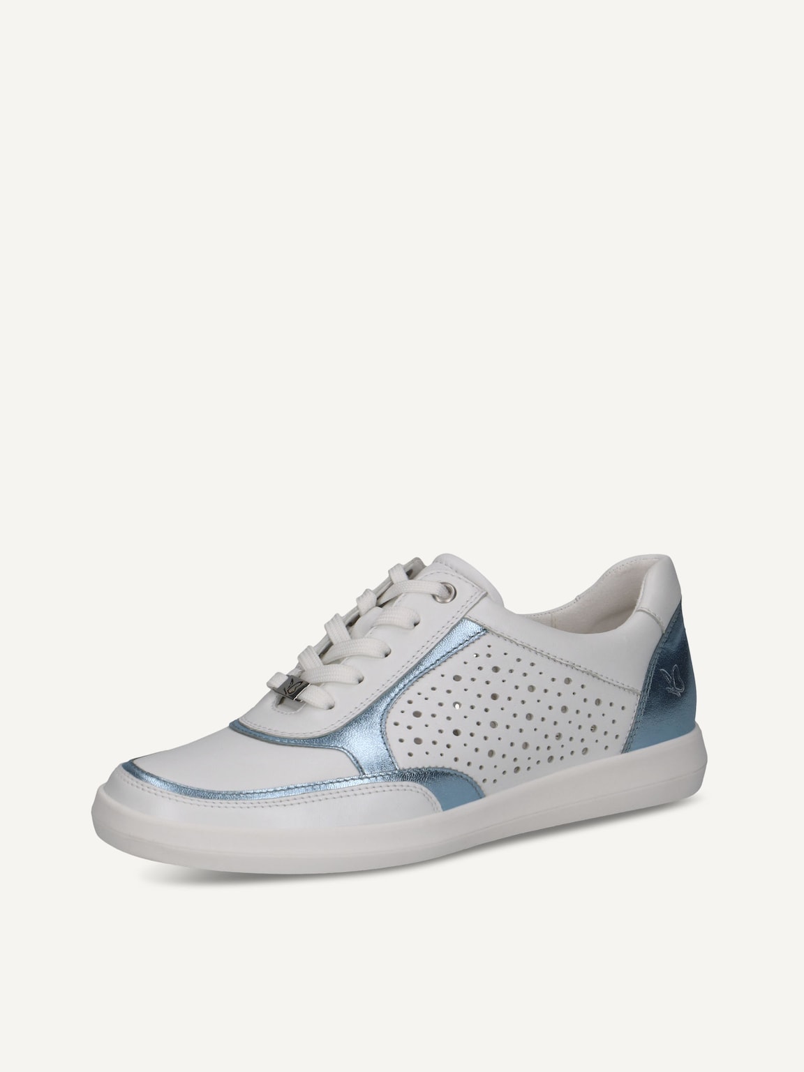 Caprice, Leather Sneaker - black WHITE/LT.BLUE, image 1 of 5